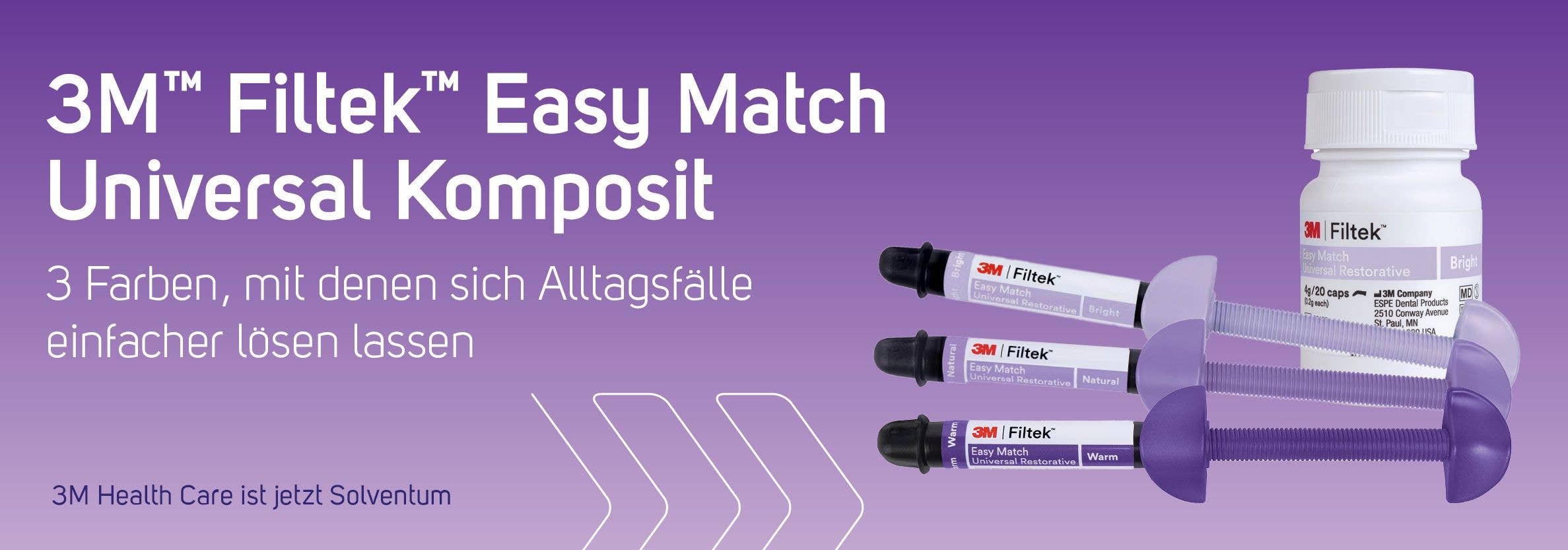 3M Filtek Easy Match Universal Komposit Composite Füllungsmaterial mit vereinfachter Farbauswahl für ästhetische Restaurationen mit natürlicher Opazität und hoher Anwenderfreundlichkeit