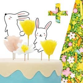 Super Streusel FrühlingsFlitzer mit Cake Topper Hase