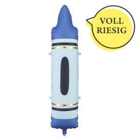 PartyDeco Folienballon Buntstift Blau