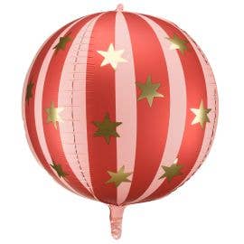 PartyDeco Folienballon Sternenkugel Rot