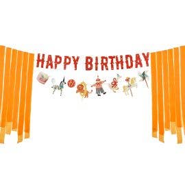 PartyDeco Happy Birthday Zirkus Girlande