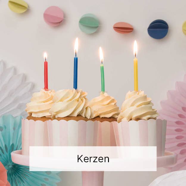 Muffins Caketopper rosa Feuer brennende Kerzen Dekoration Tisch Raum Mädchen Jungen